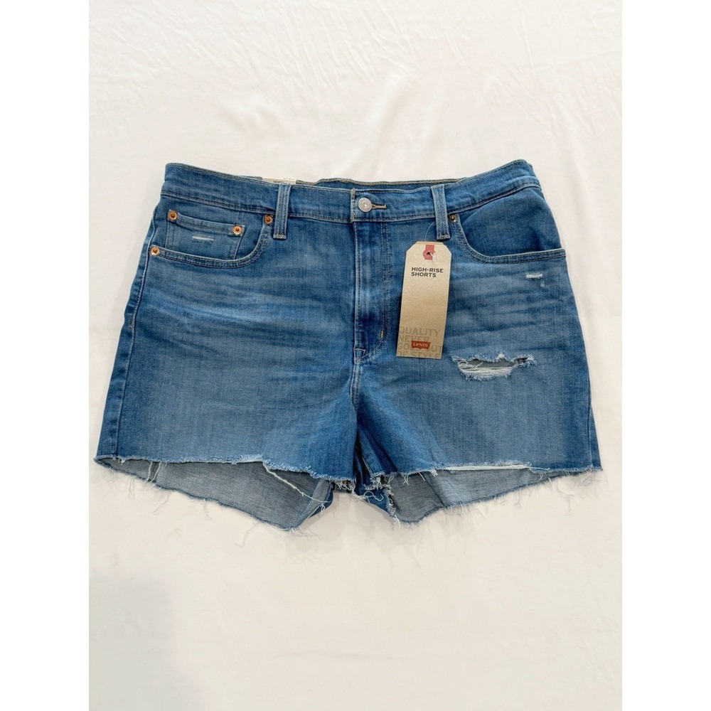 Levi's Women's High-Rise Denim Blue Jean Shorts 16|33 NWT Stretch Cut-off Y2K
